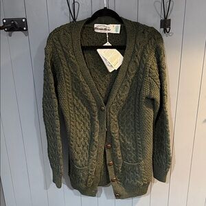 Womens Green Cable WoolSweater